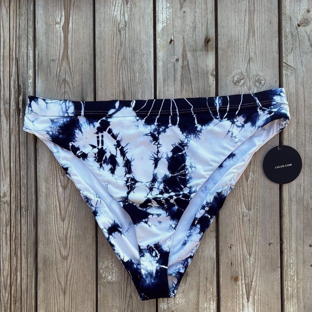 Lulus Bikini Bottom Blue Tie Dye NWT